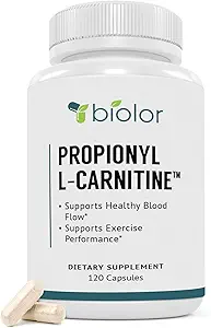 Biovy High Absorption Propionyl-L-Carnitine (PLCAR) No Artificial Fillers - Effective Propionyl L Carnitine HCL Supplement to Support Blood Circulation - 120 Capsules