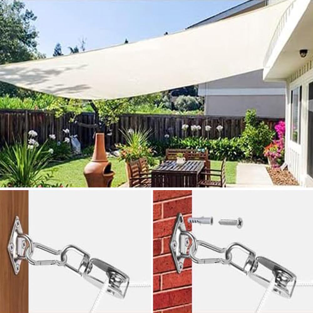 6 Stück M20 Drehbare Umlenkrollen Einzelrolle Edelstahl 304 für 8mm Seile | 360 Grad Drehbare Umlenkrolle mit Festem Auge,Tragfähigkeit: 75 kg
