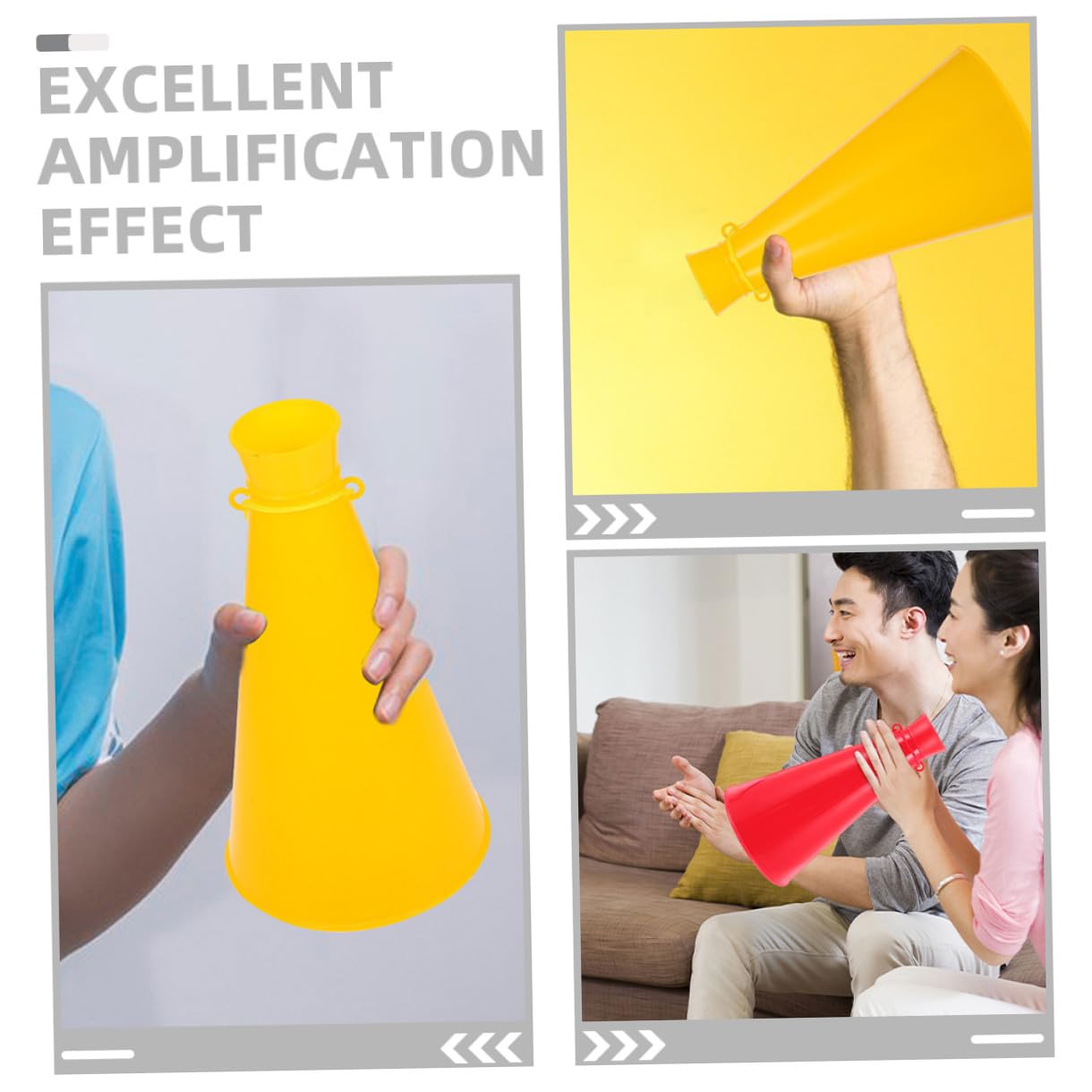 ABOOFAN 4 Stück Kleiner Megaphone aus Kunststoff zum Anfeuern bei Sportveranstaltungen mit Benutzerfreundlichem Design und Schallverstärkung für Outdoor Aktivitäten