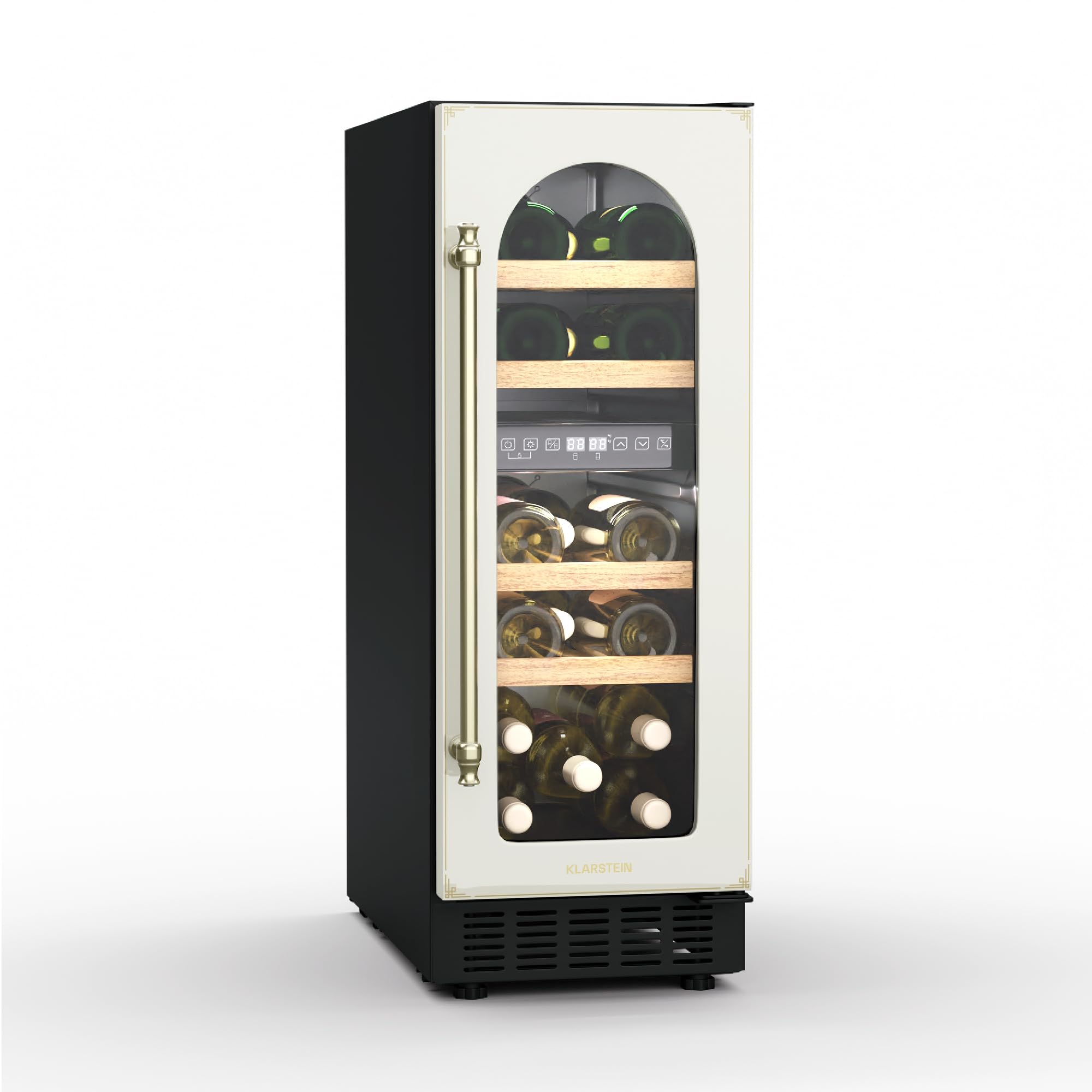 Klarstein vinoteca Vinovilla Victoria 17 duo - 17 botellas, 2 zonas, 5-22°C, panel táctil, iluminación LED, protección UV, silenciosa, nevera vinos