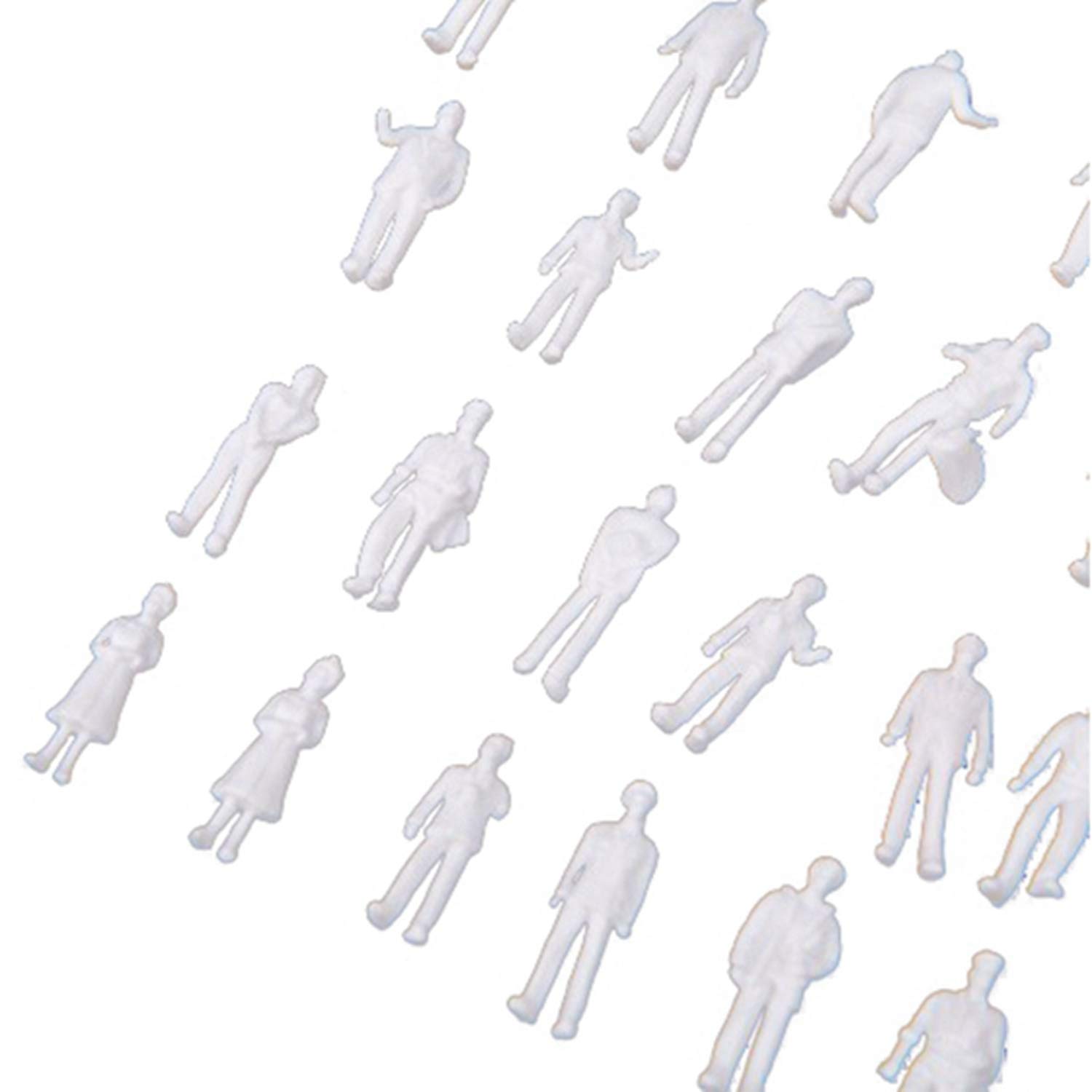 200 pezzi Modello Persone: 100Pcs Scala 1:200 & 100Pcs Scala 1:100 Modello Persone Non Verniciato Treno Figure