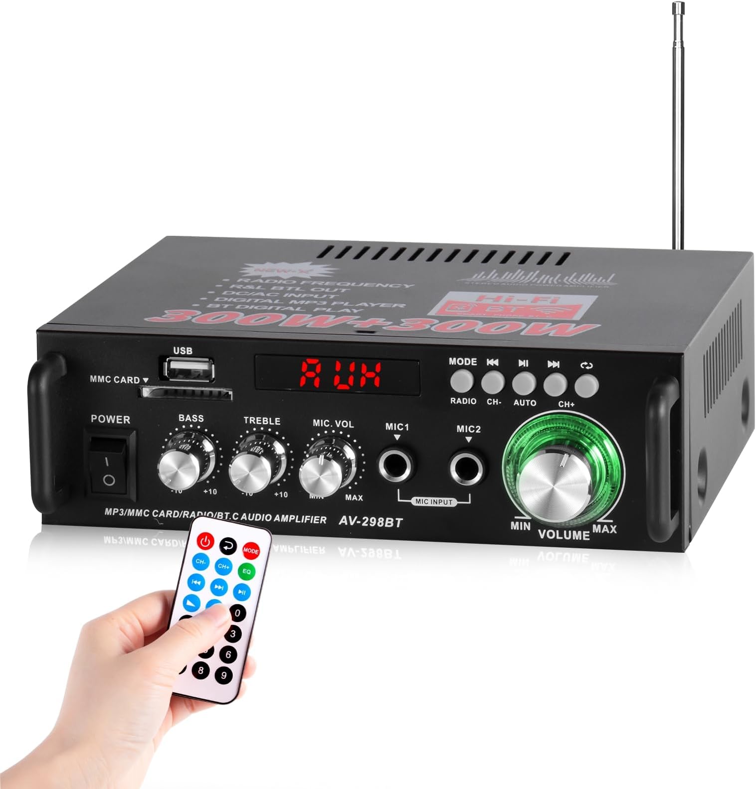 SOBATTY Amplifier Home Audio Bluetooth, 5.0 Stereo Audio 2 Channel