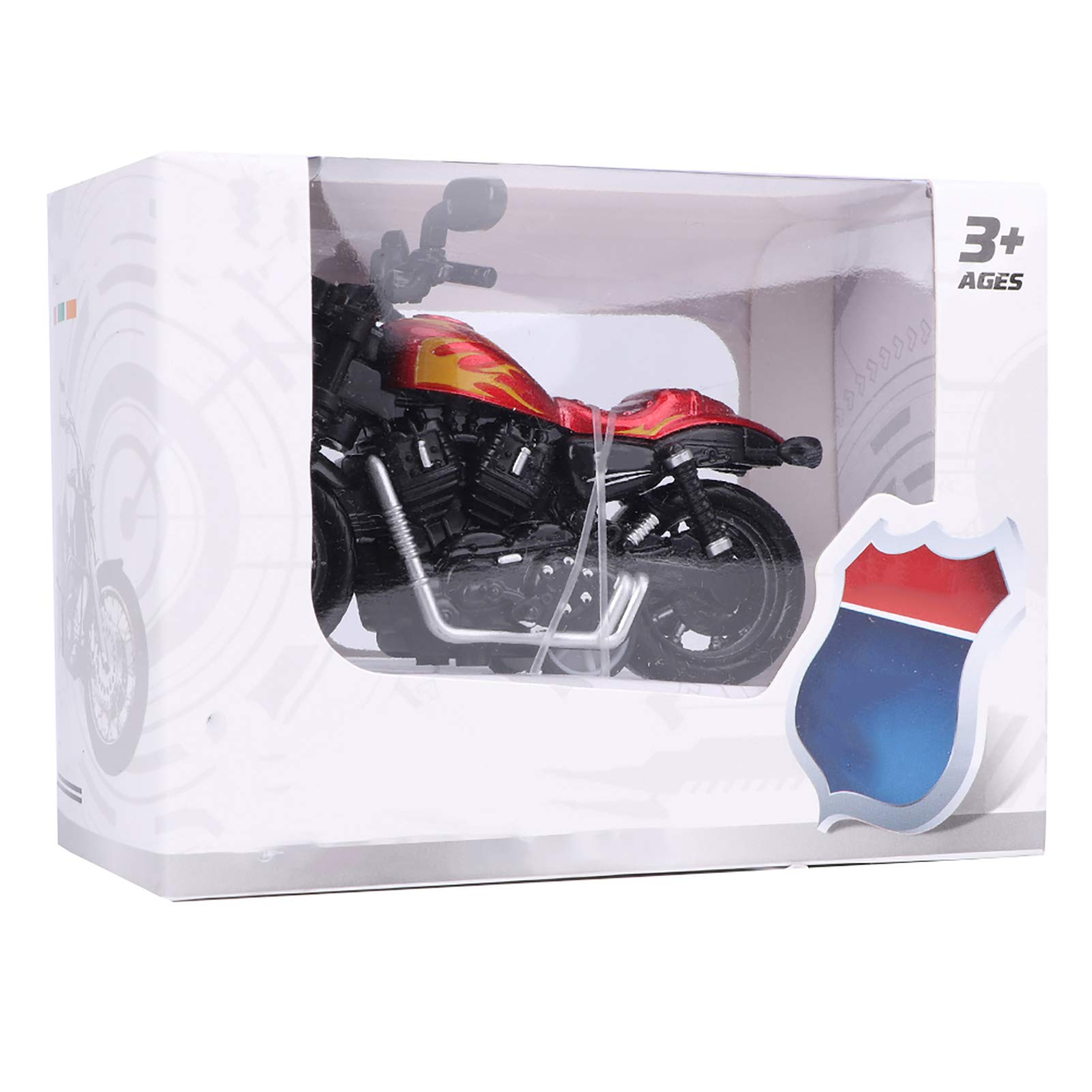 Aluminiowa zabawka motocyklowa Wysoka symulacja Model motocykla Pojazd typu pull-back Zabawka dla dzieci Zestaw prezentowy z zabawkami intelektualnymi (czerwony)