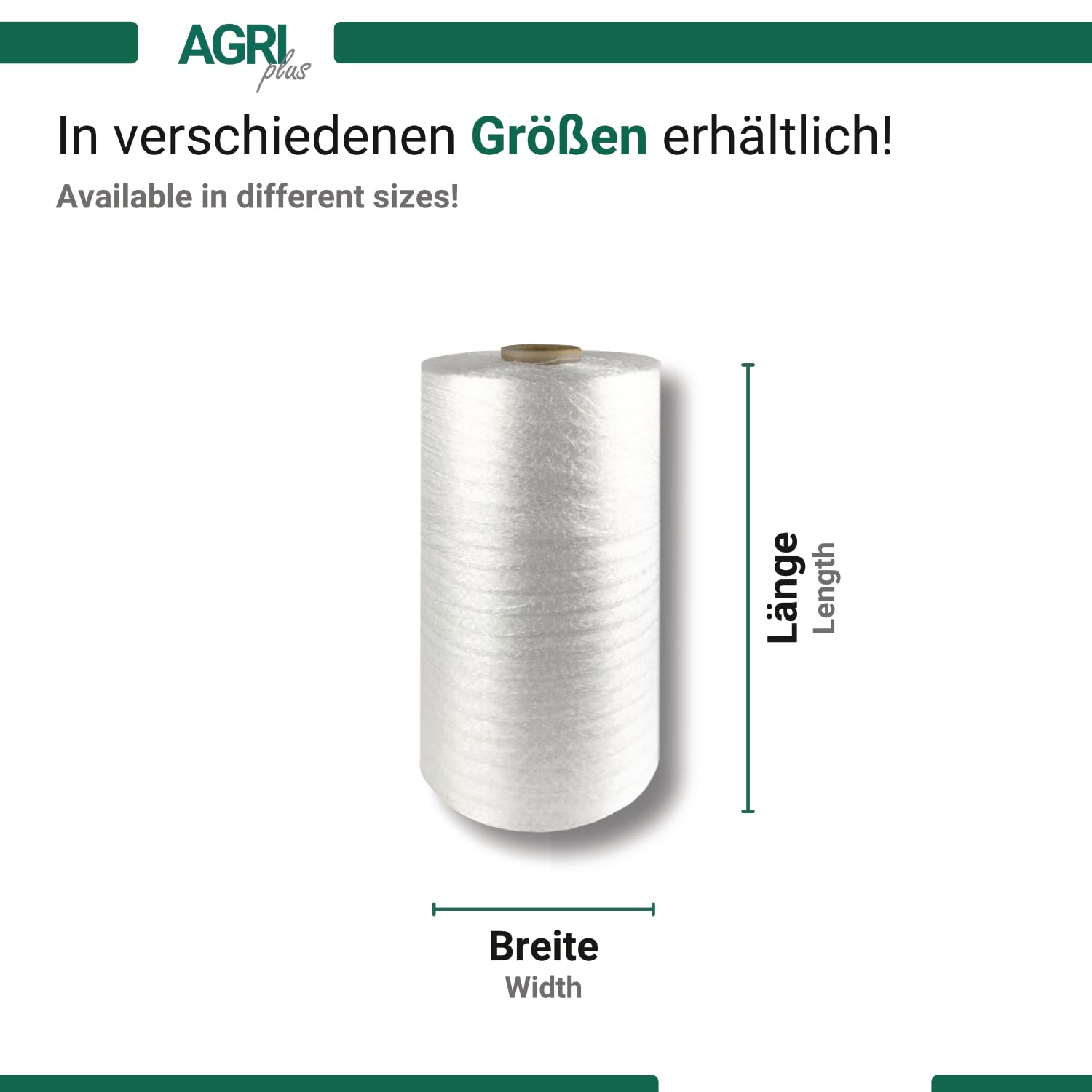 Filet à langer pour palettes AGRI plus 0,5 m x 1000 m Blanc Cœur 76 mm Indéchirable flexible