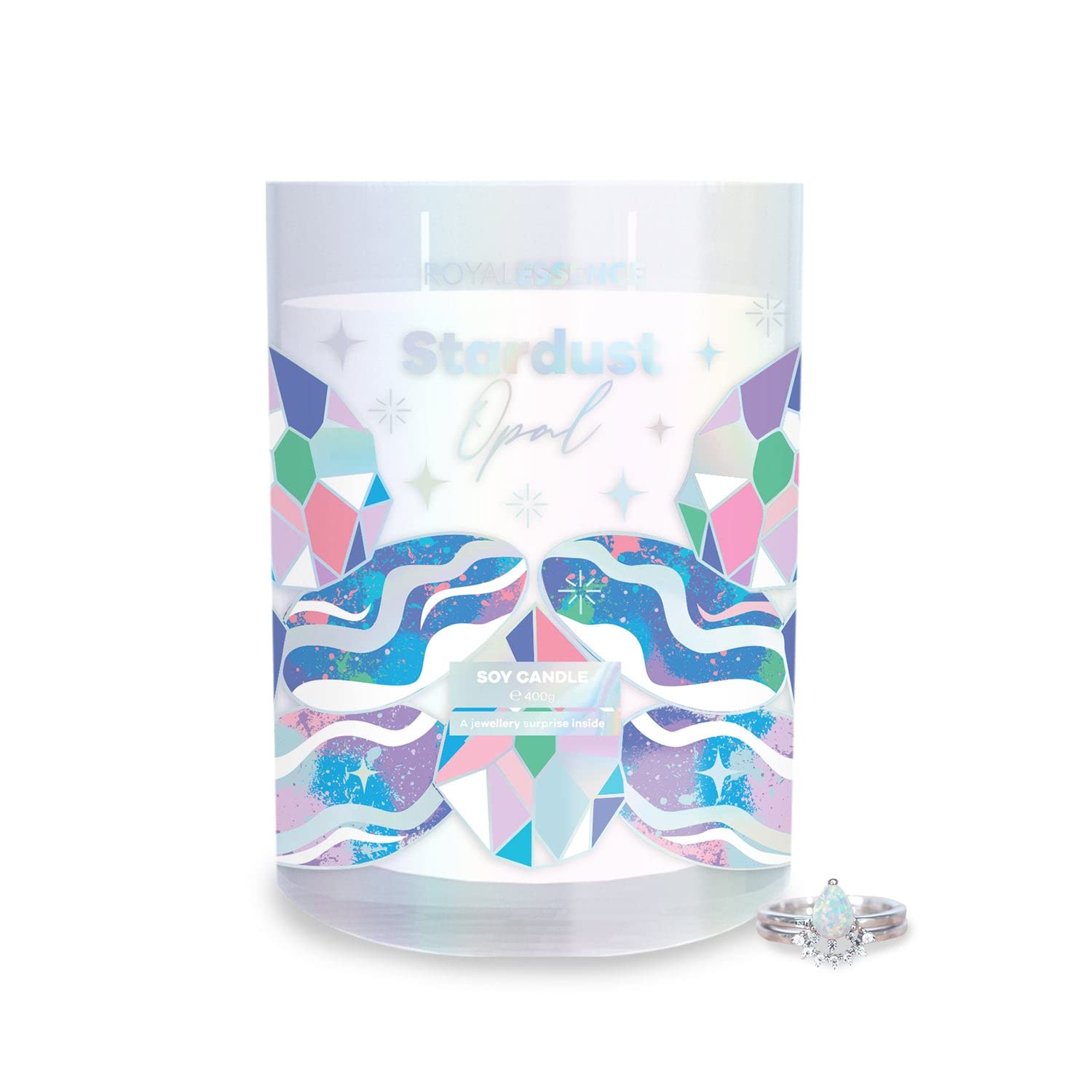 Royal Essence Stardust Opal Jewellery Candle (Surprise 925 Sterling Silver Jewellery Valued at $50 t