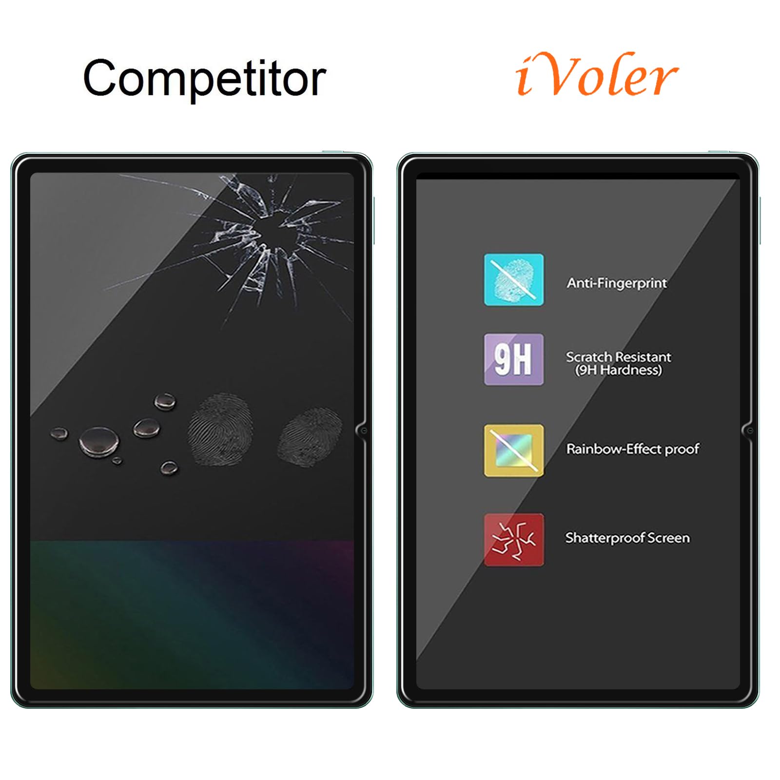 ivoler 2 sztuki folii ochronnej ze szkła ochronnego do Lenovo Tab M11 / DOOGEE T30 Pro/Xiaomi Redmi Pad SE 11 cali, twardość 9H, szkło hartowane HD, folia ochronna na wyświetlacz, folia chroniąca