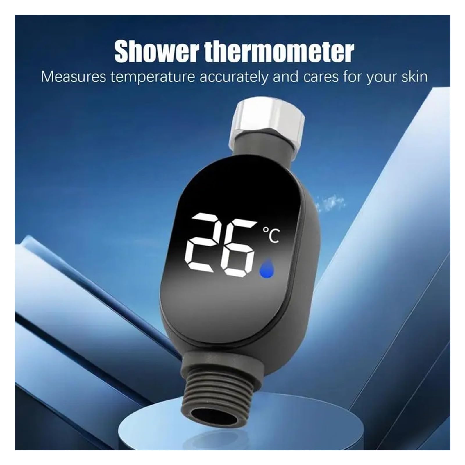 Duschtemperaturmesser, LED-Duschtemperaturmesser, LED-Digitalanzeige, sofort ablesbare Temperaturanzeige for das Bad, wasserdicht, Smart-Monitor Für Zuhause und Baden