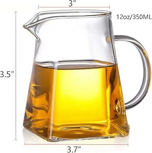 Miniatura 3 de Jarra de vidrio con asa, jarra de leche y crema, resistente al calor de vidrio de borosilicato para café, té o jarabe de arce, apta para estufa y