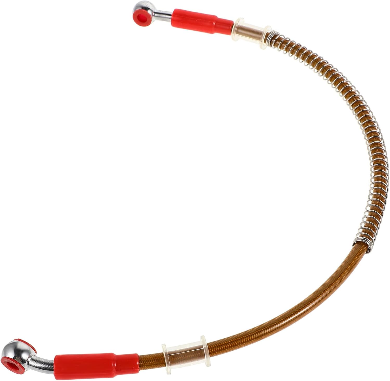 Abaodam Motorcycle Brake Hose Oil Line 50cm with Chrome Fittings Yellow Flexible Brake Cable for Scooter and Motorbike