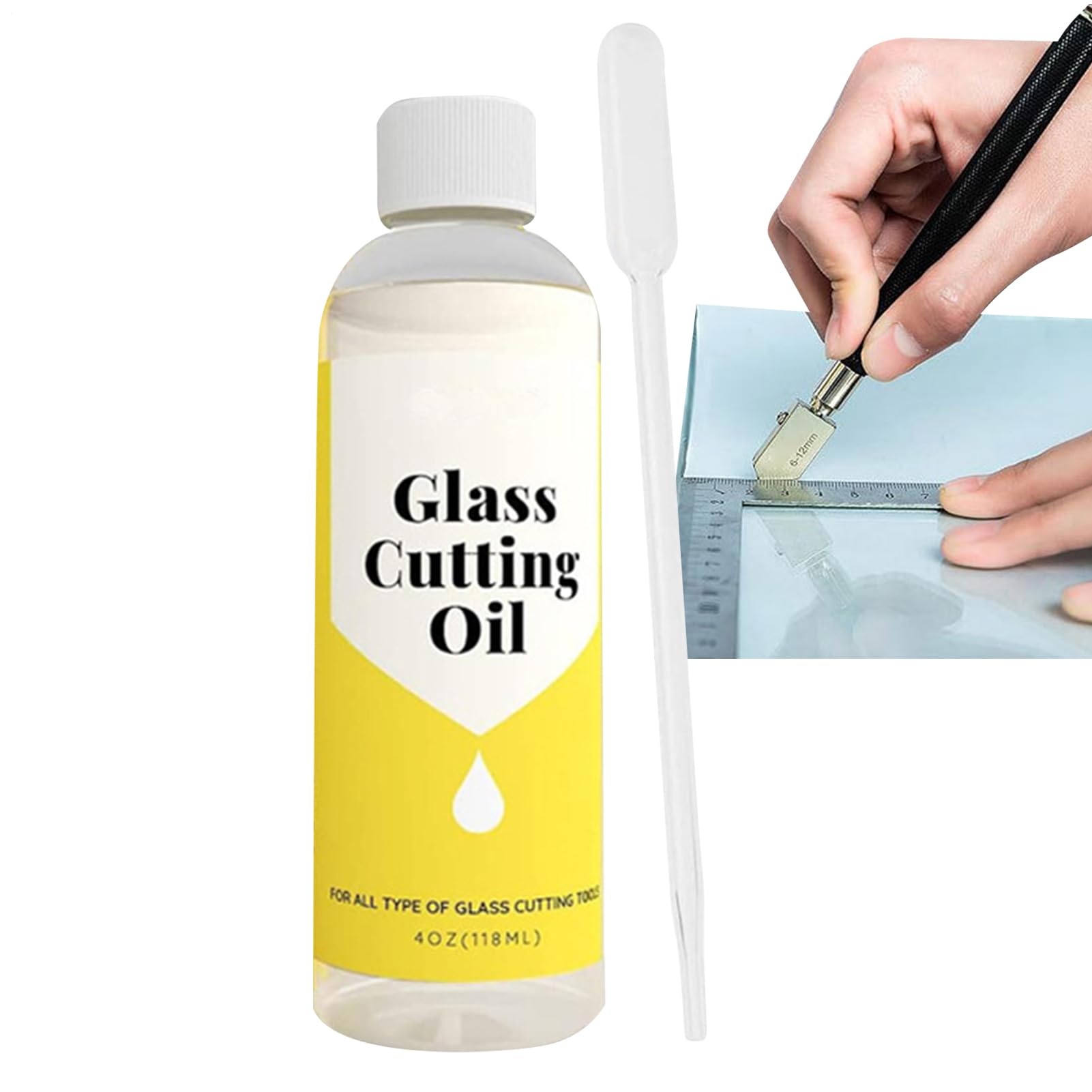Aceite Para Cortar Vidrio - Herramientas De Corte Para Espejos Y Cristales | Botella De Aceite De 120 Ml Para Proyectos De Trabajo, Manualidades, Arte, Modelado Y Ventanas