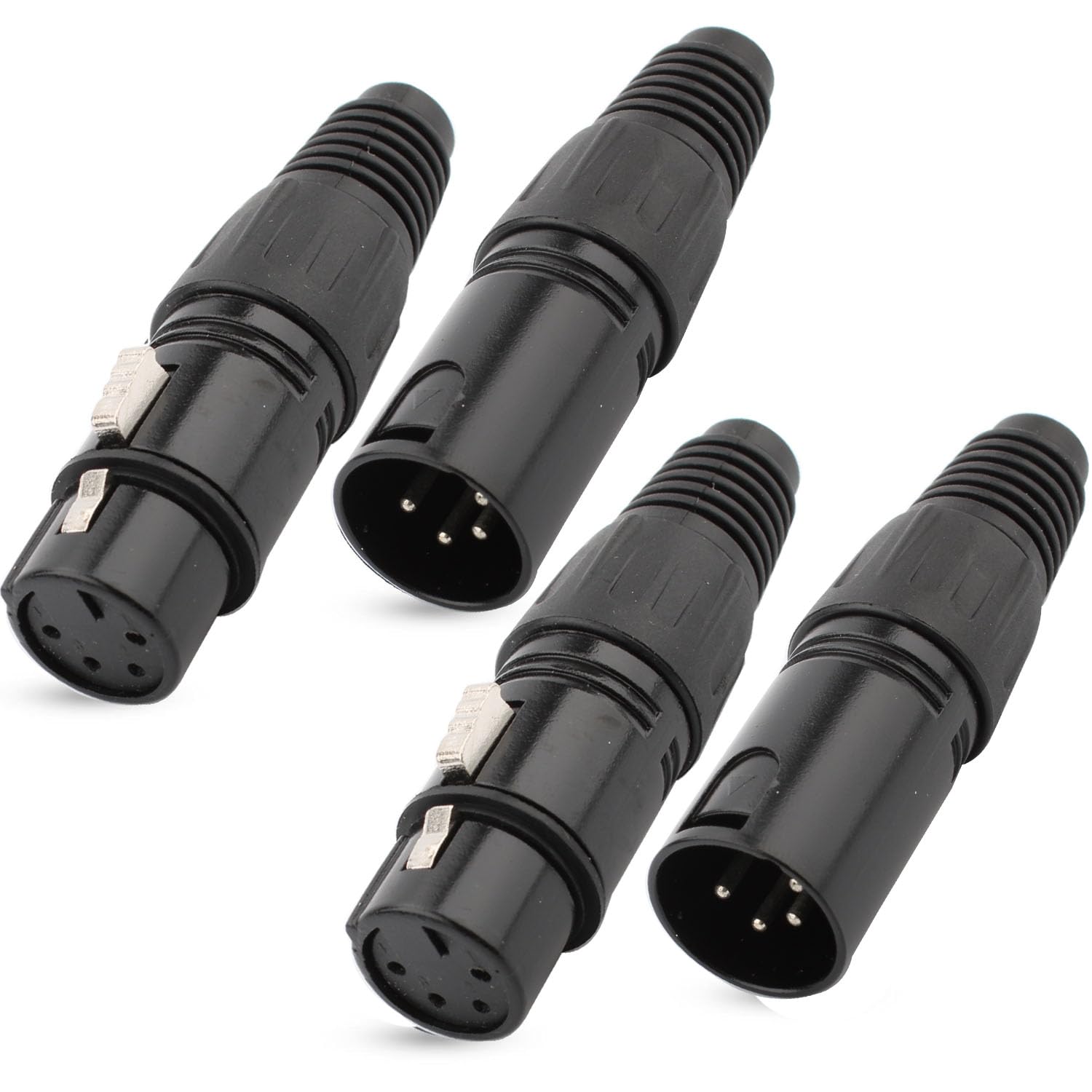Connecteurs XLR Mini 3 Broches RUNCCI-YUN - Lot De 4 (2 Mâles, 2 Femelles) - Pour Micro, Sono Et éclairage