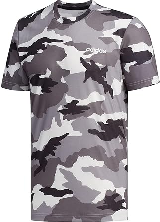 adidas Mens All Over Print Camo Graphic T-Shirt, Black/White