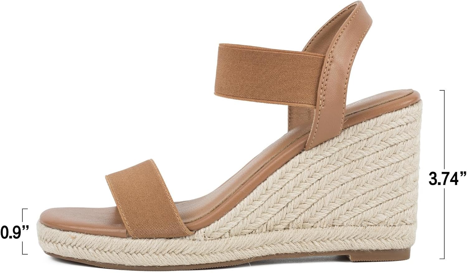 Putu Espadrille Platform Wedge Sandals for Women Square Open Toe Dressy Wedges with Elastic Ankle Strap - Image 6