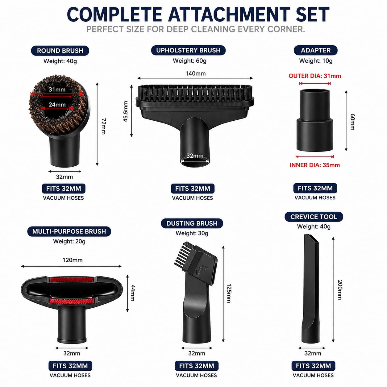 Set Accessori Aspirapolvere per Bosch BGL3A330 2010-2020,32mm Pulizia Multi Superficie