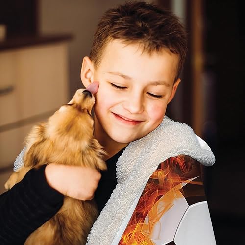 Miniatura 6 de Custom Soccer Hooded Blanket, Womens Soccer Hoodies Blanket, Ultra-Soft Warm Sherpa Wearable Blanket with Hood