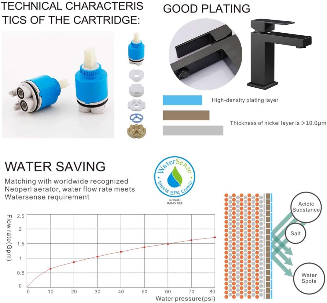 Crаzу Clеаrаnсе AWARA Modern Bathroom Faucet, Matte Black Bathroom Faucet, Solid Brass Single Hole Bathroom Sink Faucet, Single Handle Square Bathroom Faucet with Pop-up Drain Tор Rаtеd AWARA Modern Bathroom Faucet, Matte Black Bathroom Faucet, Solid Brass Single Hole Bathroom Sink Faucet, Single Handle Square Bathroom Faucet with Pop-up Drain