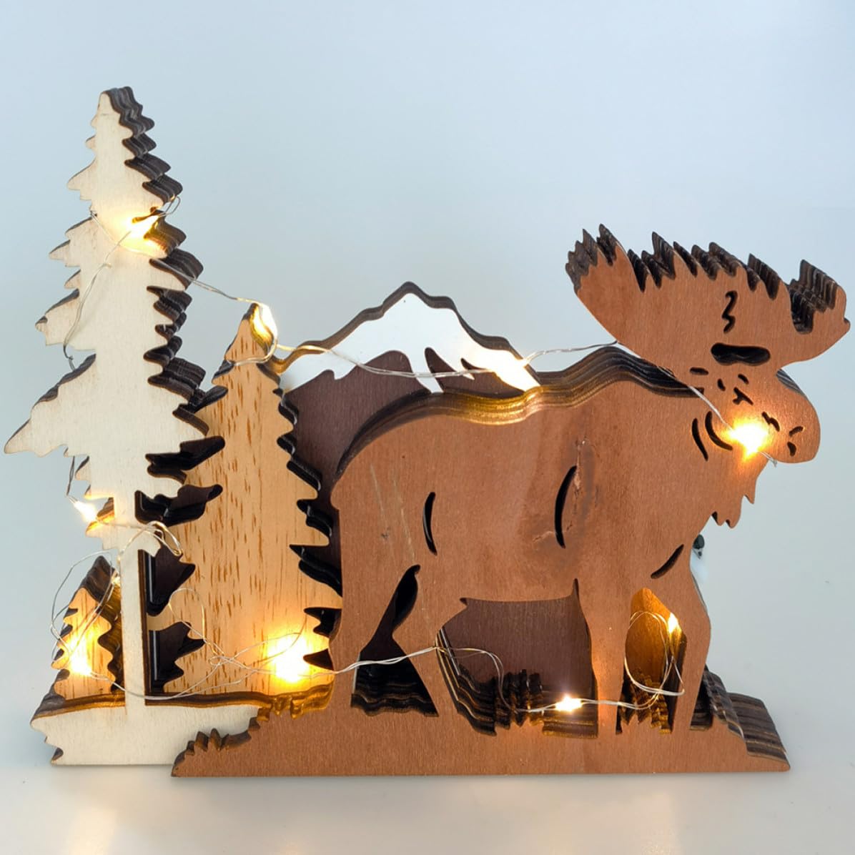 Toyvian 4 Stück Holz Elch Figur mit Feinen Details für Regal und