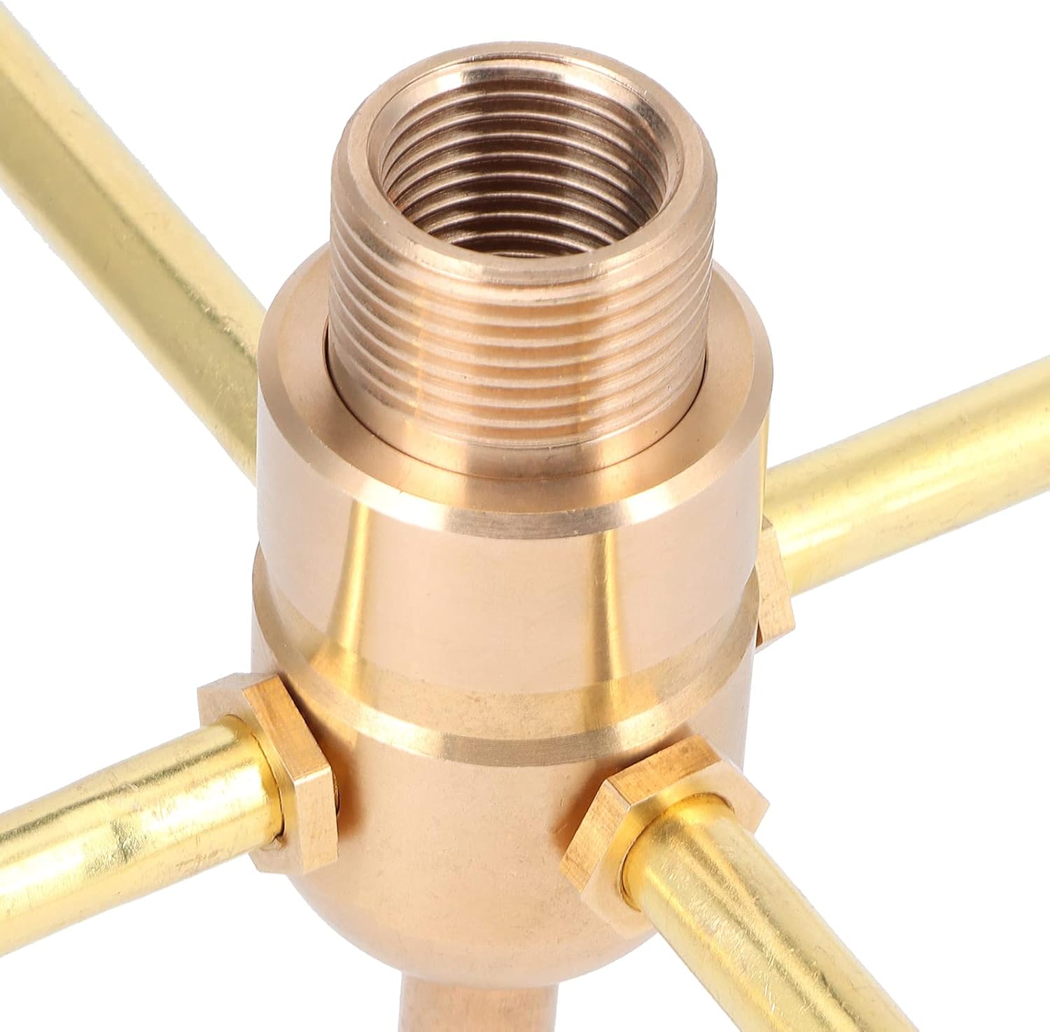 Water Fountain Nozzle,G1/2 Female Thread G3/4 Male Thread,4 Arm Rotate Water Fountain Nozzle Spray Head Sprinkler,Sprayer Fountain Nozzle for Garden, Ponds, Tabletop Fish Ponds