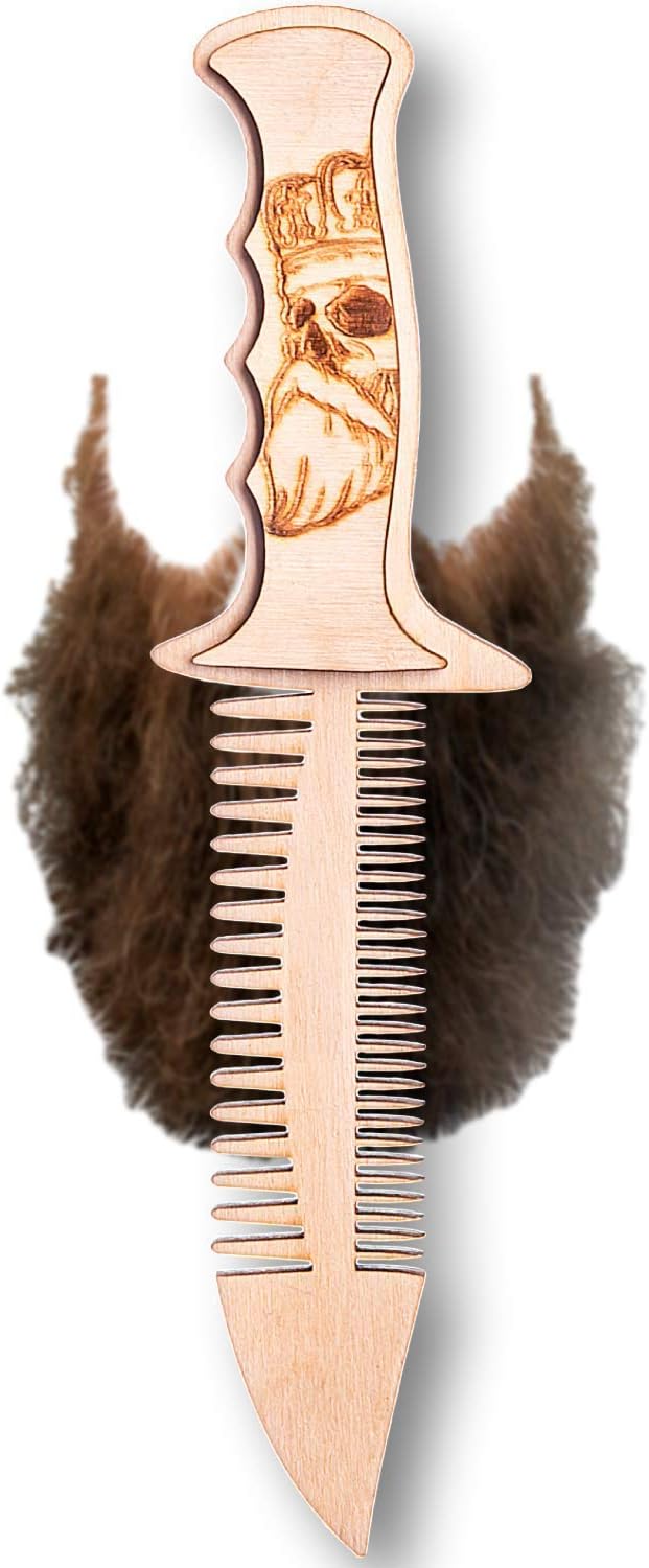 Handcrafted Beard Comb Knife for Mustache and Beard Styling - Knife Design Pocket Sized Beard Styling Tool for All Your Beard Grooming Needs