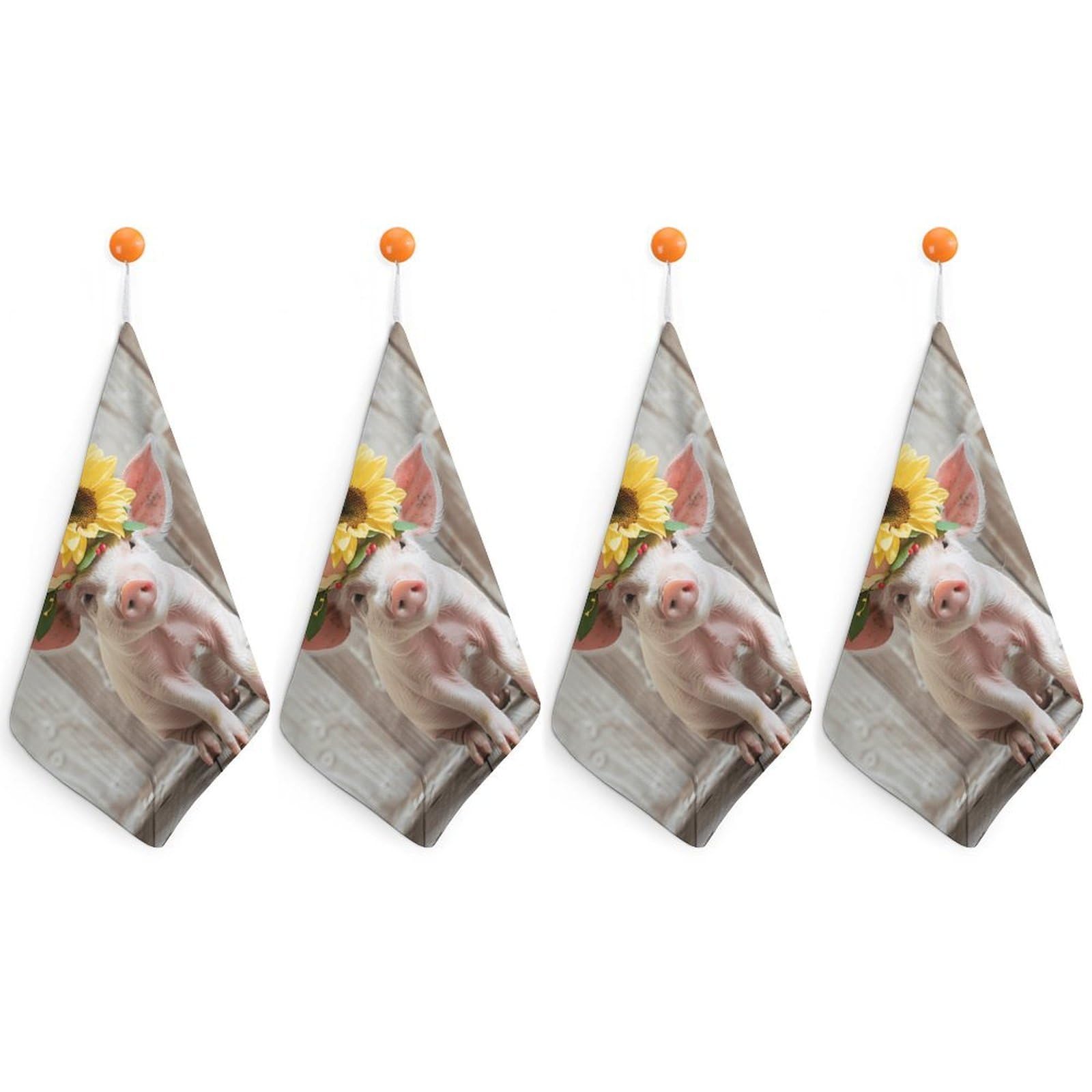 TXFBTRFSA Funny Pigs Farm Animal Hand Towels with Hanging Loop Kitchen Towel Handkerchiefs Cleaning Cloths