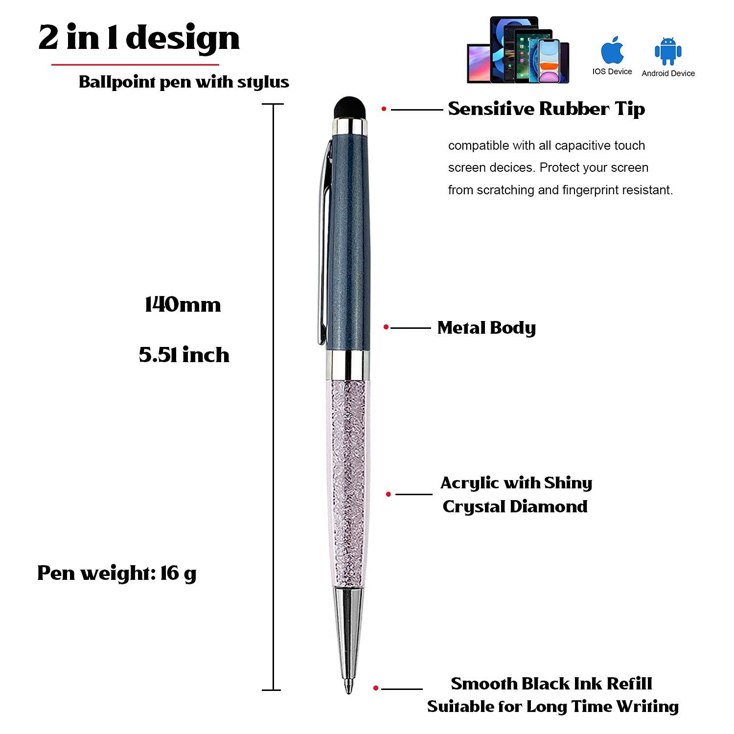 Penne A Sfera Personalizzate Di Lusso Con Punta Stilo – Incisione Laser Gratuita Fino A 40 Caratteri - 2