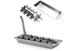 Vintage Stainless Steel 18 Slot Metal Ice Cube Trays for Freezer