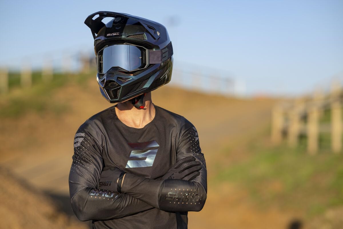Shot Race Gear Aerolite, maglia da uomo a maniche lunghe, iperventilata, MX/MTB – perfetta per le corse di motocross e mountain bike, con inserti in rete multipli per una ventilazione ottimale durante