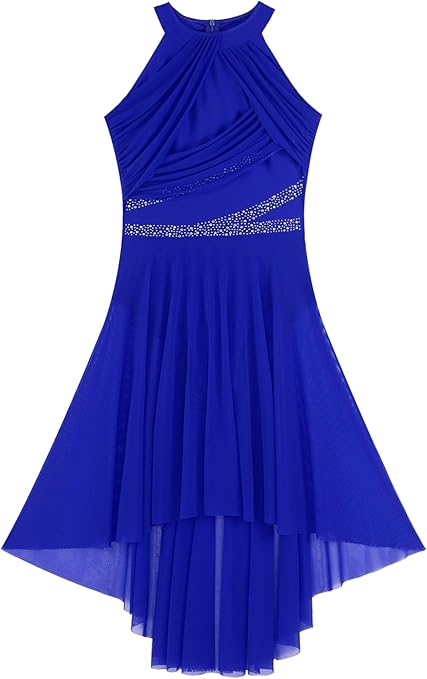 Oyolan Damen Ballettkleid Lang - Ärmelloses Tanzkleid Mit Mesh Rock