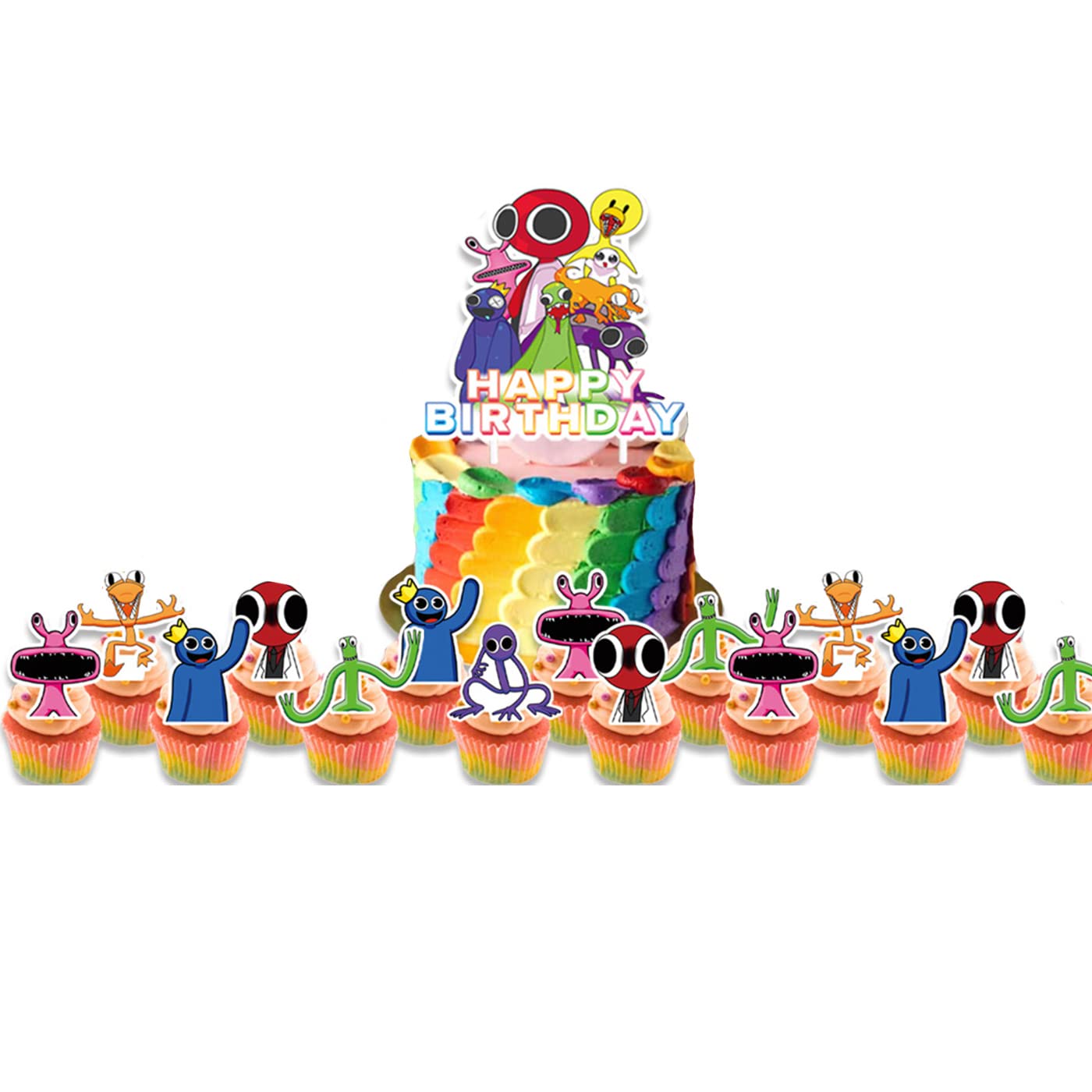Buy 25 PacksRainbow Friends Cake Toppers Cupcake Toppers,Rainbow Friends Birthday Party