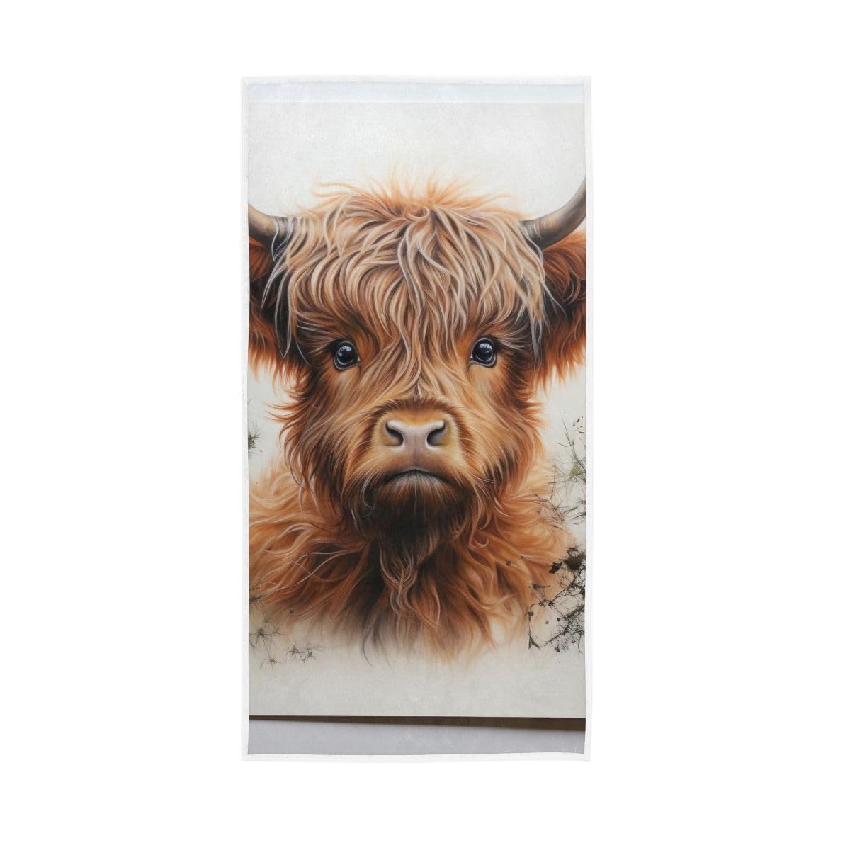 LSRCPD Scottish Highland Cattle Drawing Hand Towels Bathroom, Hand Towel for Bathroom, Shower, Hotel, Spa 15 x 30 Inches