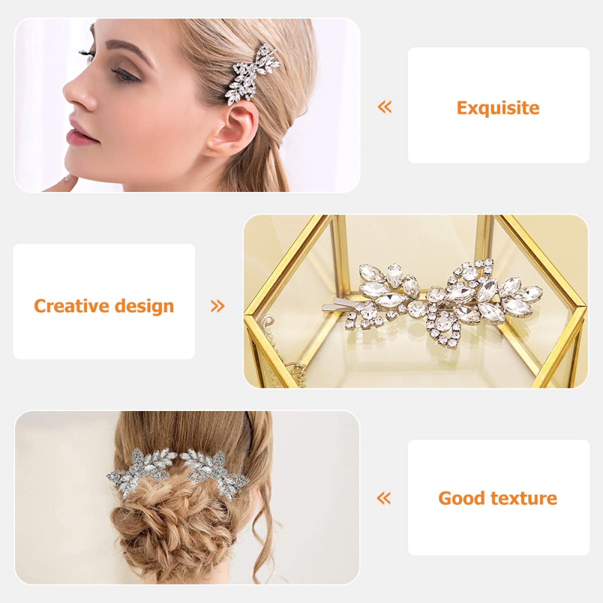 LALAFINA 6stücke Haarklammern Mit Strass Design Für Frauen Haarschmuck Für Elegante Frisuren Geeignet Für Verschiedene Haararten Und Kopfformen