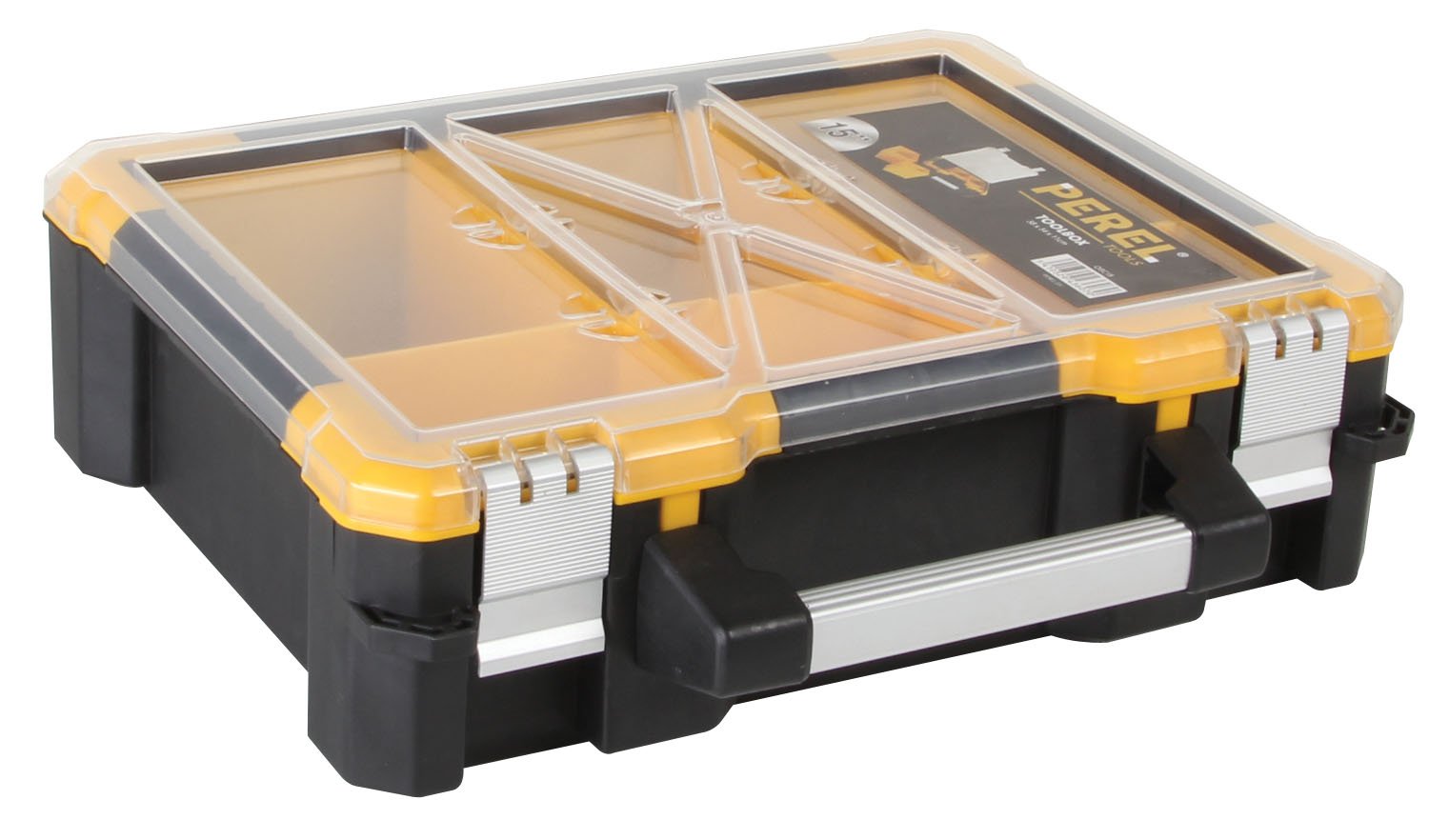 PERELOSC15 15-Inch Plastic Storage Case with Removable Bins