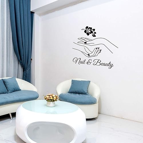 Miniatura 2 de Pegatinas de pared de belleza de uñas Viny Nail Salon Art Calcomanías Decoración