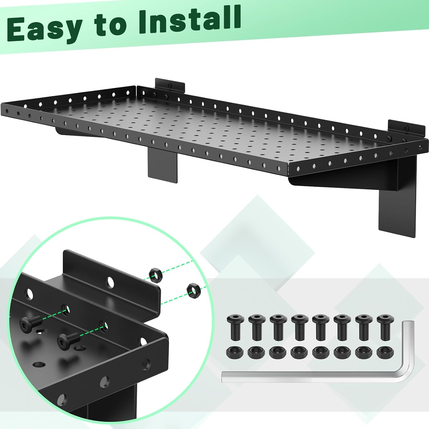 2 Pack Slatwall Shelves, 24 Inch Heavy Duty Slat Wall Hanging Shelf | For Retail, Garage, Home Storage, Universal Slatwall Accessories