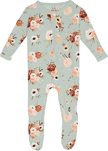 KicKee Baby & Toddler - Pijama de viscosa ultrasuave de bambú con patas abatibles y puños