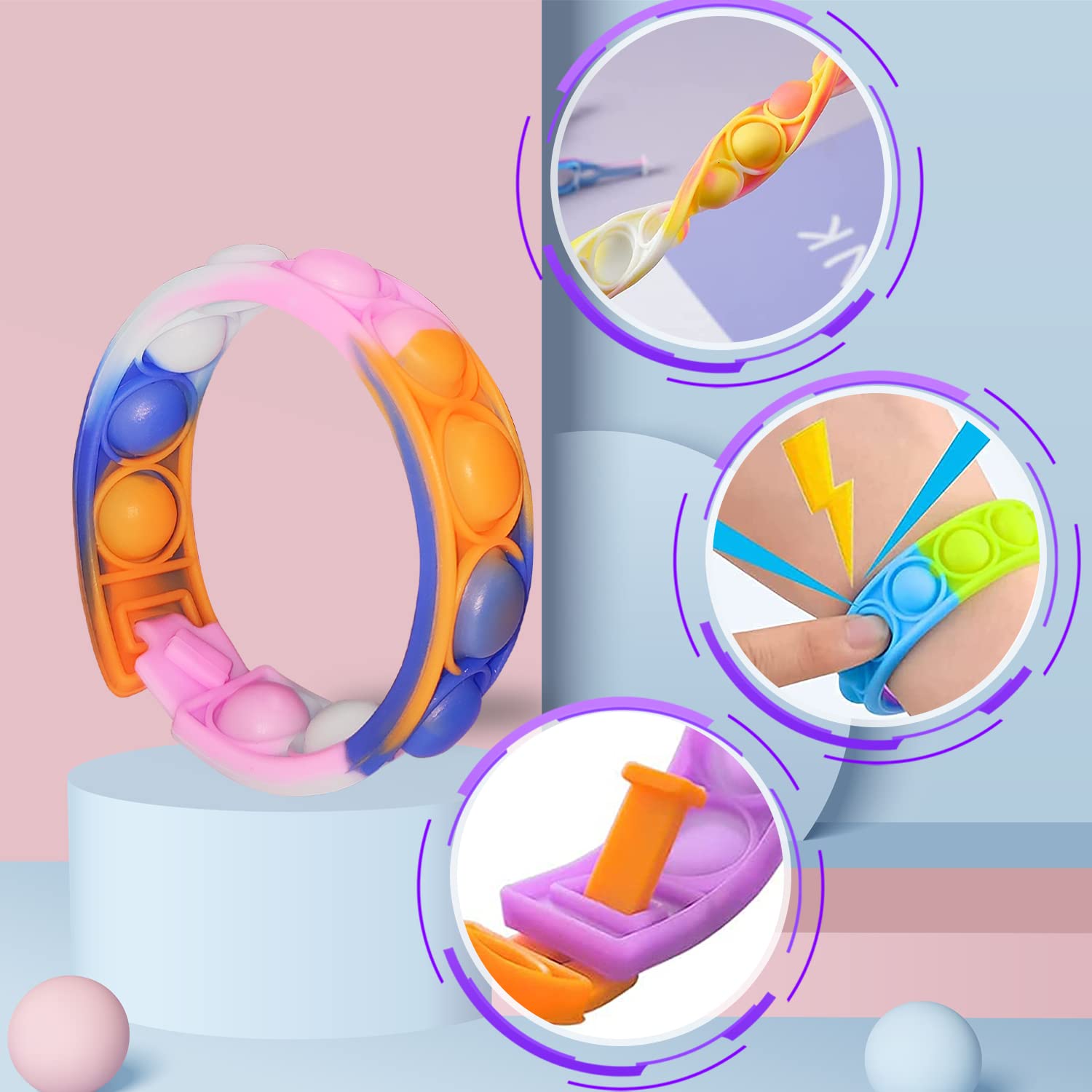 プッシュポップ ブレスレット 6本 セット おもちゃ 子供 ストレス解消 Amazon | 【お子様のプレゼントに】プッシュポップ ポップイット