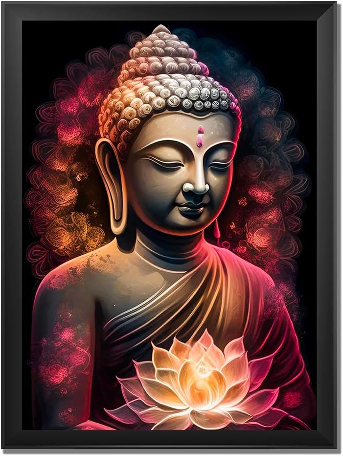 Frame Cart Lord Buddha Photo Frame - Buddha Wall Art, Infuse Serenity Into Your Space With Our Premium Frames For Home & Office Decor (Design 09, 8x12 Inches)
