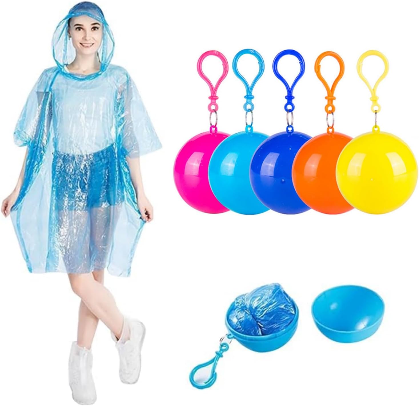 Thjopokeel 6 Impermeables En Llavero De Bola Impermeable Desechable En 