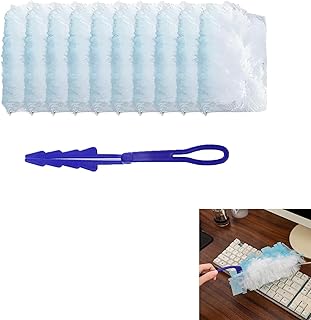 11PCS Dust Magnet Fluffy Dusters Refills Blue Fluffy Dusters Refills Compatible and Pledge Fluffy Dusters Refills Fast Dust Removal Dusters for Cleaning Blinds Office Home Fans