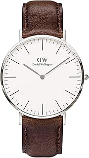 Classic Bristol Orologio Uomo, 40mm, in Pelle, Marrone/Argento