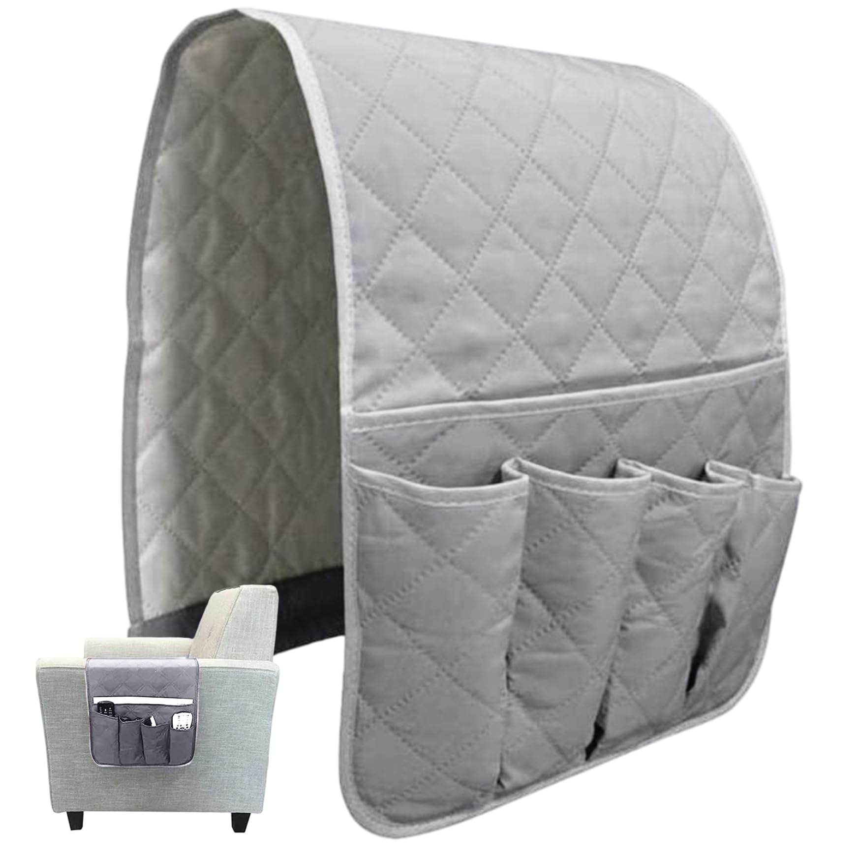 NASSMOSSE 35x13in Non-Slip Sofa Armrest Organizer 5 Pockets Couch Remote Holder Caddy for Recliner