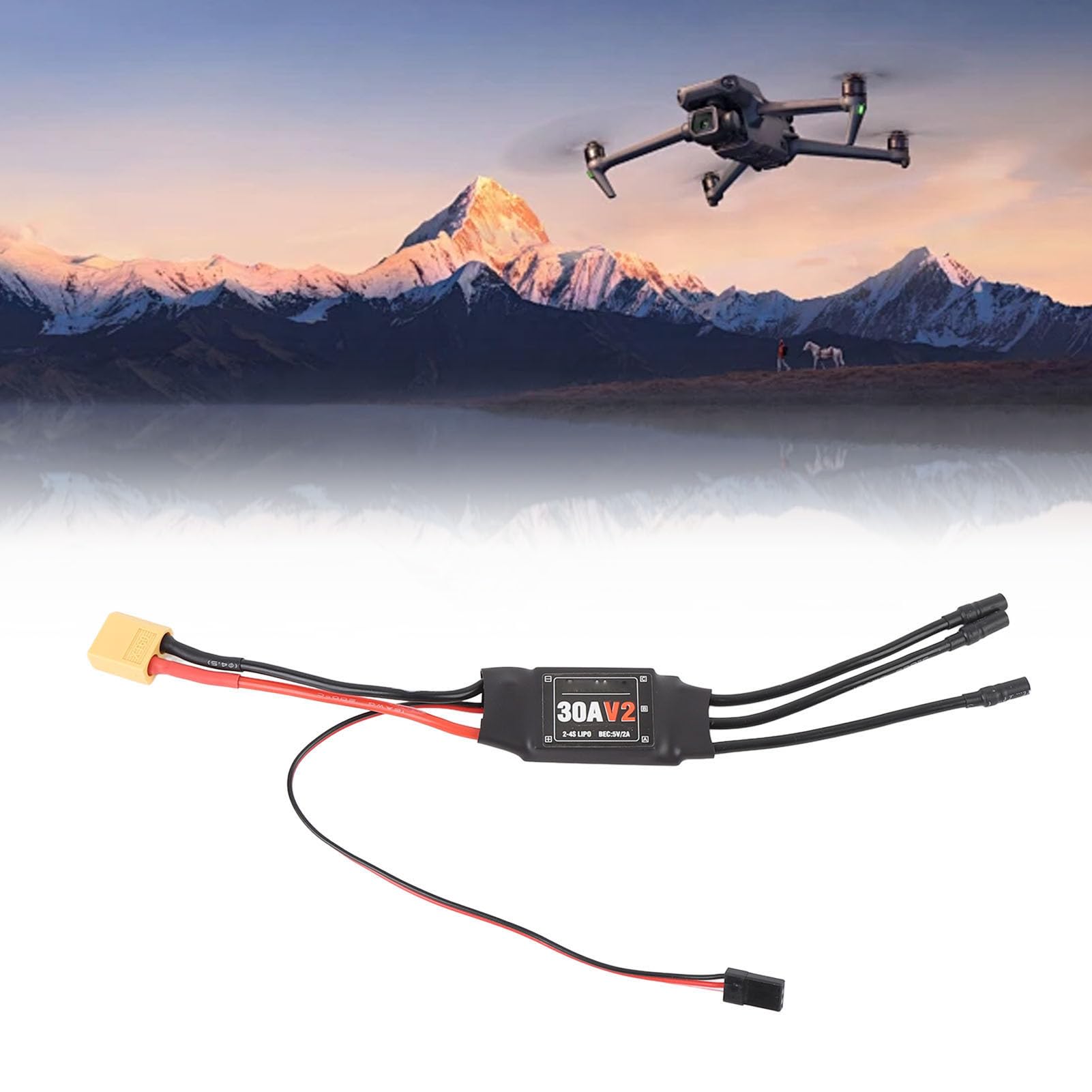 BuyWeek Brushless ESC, 30A XT60 Regolatore di Velocità in Rame 5V 2A Controller Elettronico di Velocità per Aeromobili Droni