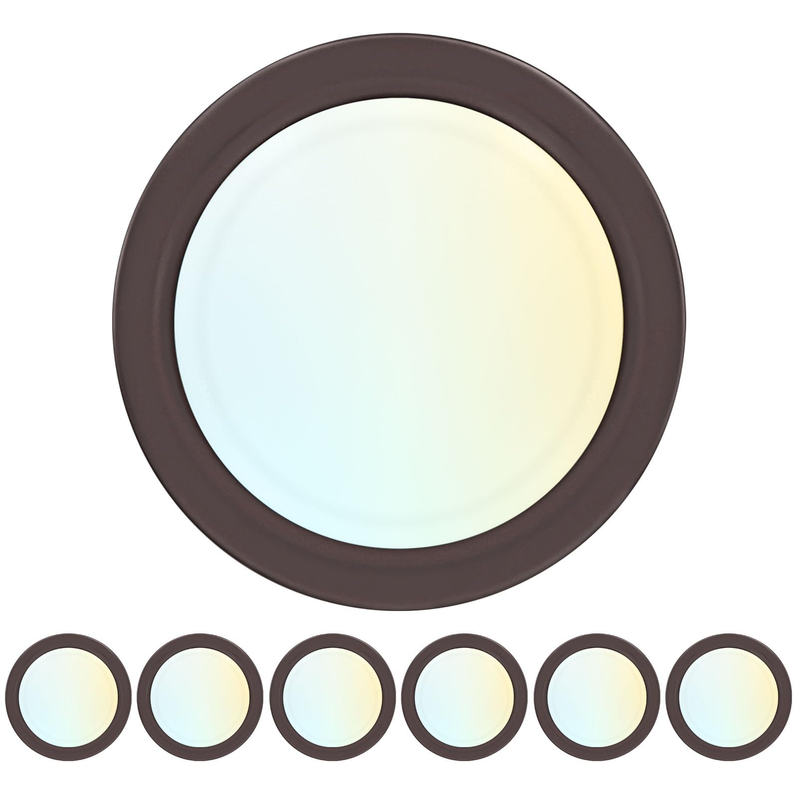 LUXRITE 6 Inch LED Disk Lights, Dimmable Flush Mount Ceiling Light, 5CCT Selectable 2700K 3000K 3500K 4000K 5000K, 12.5W, 1000LM (Bronze, 6 Count (