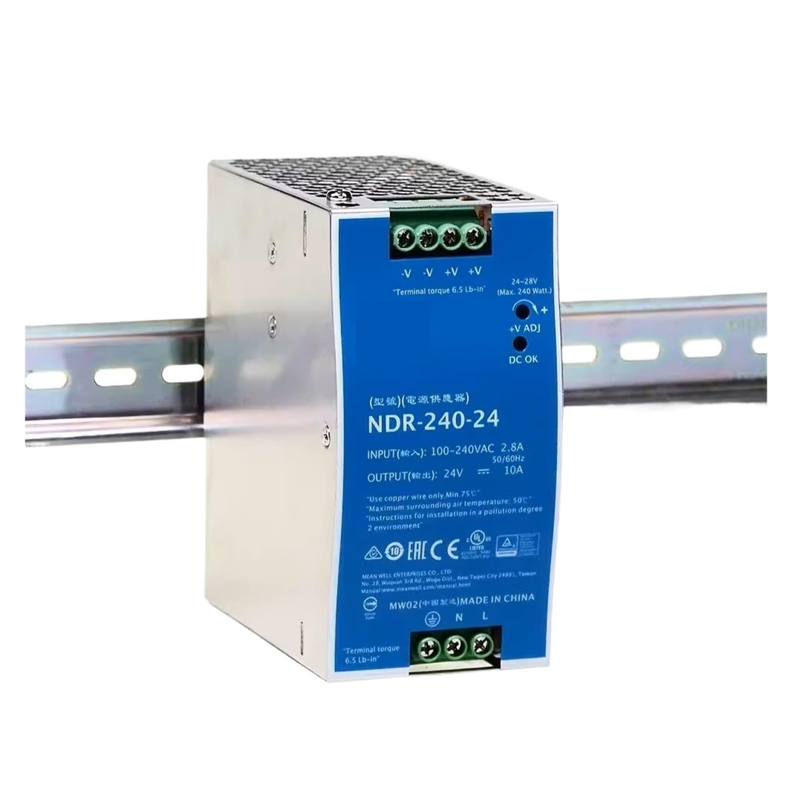 BRODEFUP NDR-240 NDR-240-24 NDR-240-48 Switching power supply 220V to 24V guide 48V DC regulated(NDR-240-48)