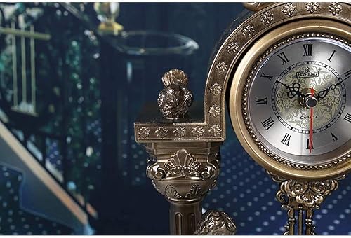 Miniatura 3 de Reloj de chimenea con péndulo, reloj de escritorio, diseño silencioso, hecho de resina, reloj de manto alimentado por batería, reloj retro para