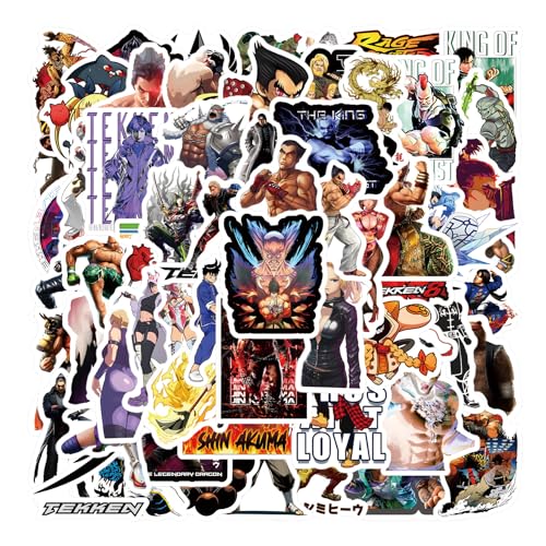 62pcs Tekken Anime Stickers Used for Water Bottles, Skateboards, laptops, Diaries, Phones, Scrapbooks, Bumper,