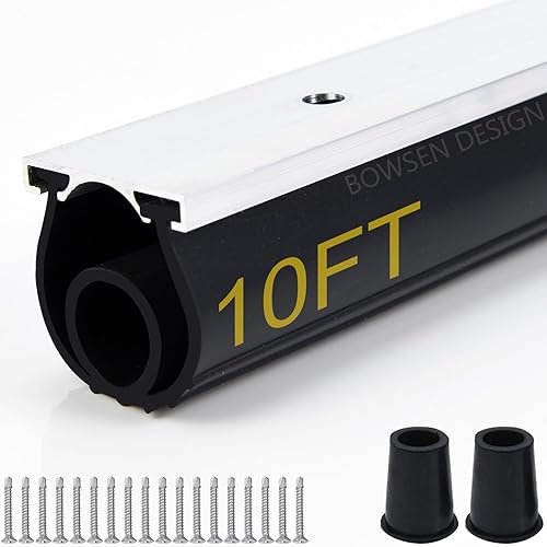 BOWSEN Juntas universales de goma para puerta de garaje con anillo U +O de alta resistencia, kit de retención de riel de aluminio, negro (10 pies,