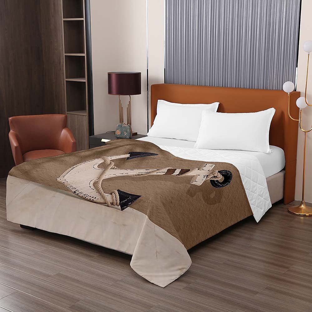 Colcha de verano cubrecama suave de diseño bouti con anclas para dormitorios matrimoniales