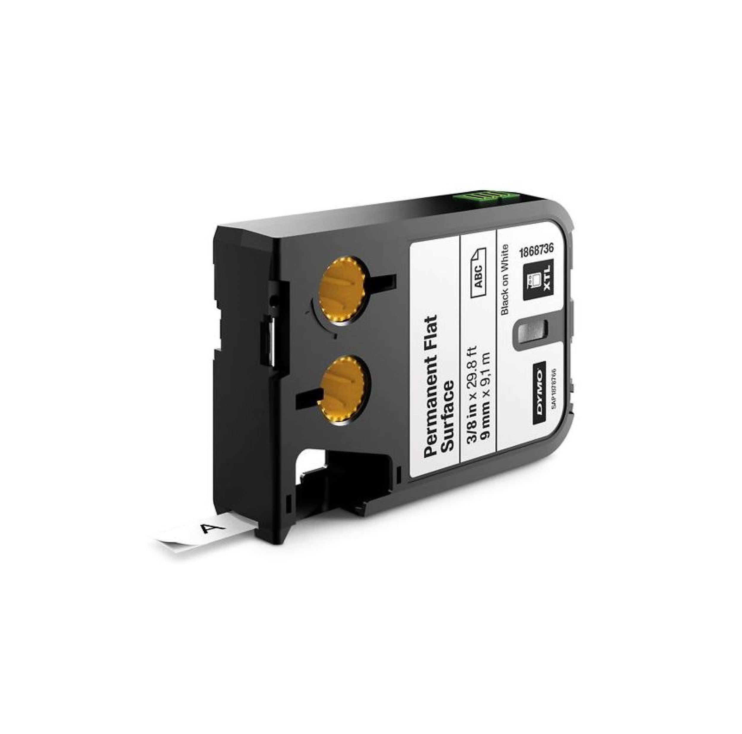 Dymo XTL, Sabit Polyester Düz Yüzey (9 mm x 9,1 mt), Beyaz/Siyah - 1868736