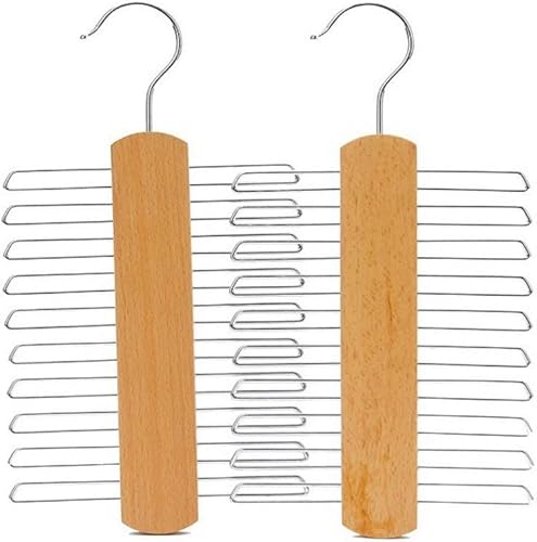 SHAPE YOU Soporte para corbatas de madera corbata de madera de alta calidad y colgador para cinturón gira para organizar y almacenar con acabado de